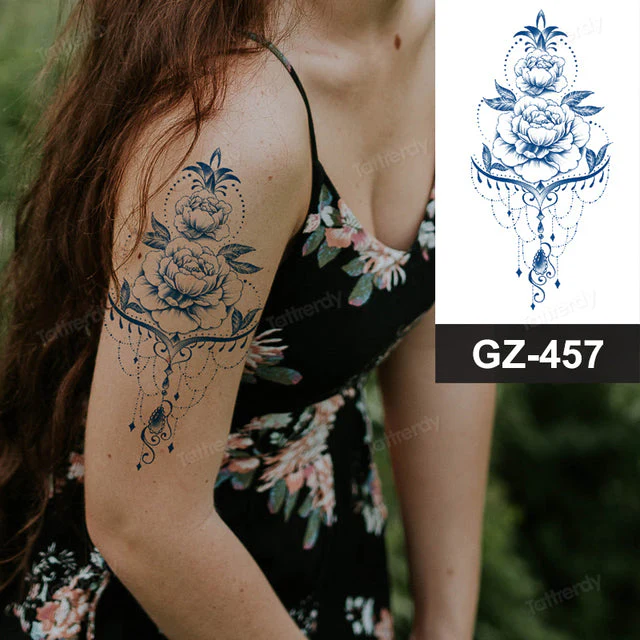 Blooming Flower Orchid Semi-Permanent Temporary Tattoo - Image 14