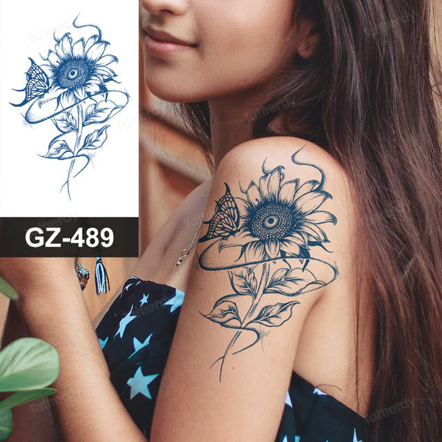 Blooming Flower Orchid Semi-Permanent Temporary Tattoo - Image 17