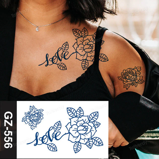 Blooming Flower Orchid Semi-Permanent Temporary Tattoo - Image 24