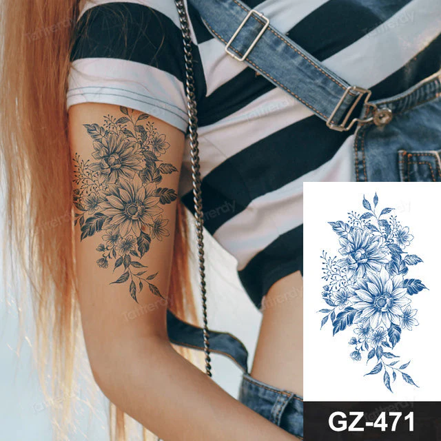 Blooming Flower Orchid Semi-Permanent Temporary Tattoo - Image 25