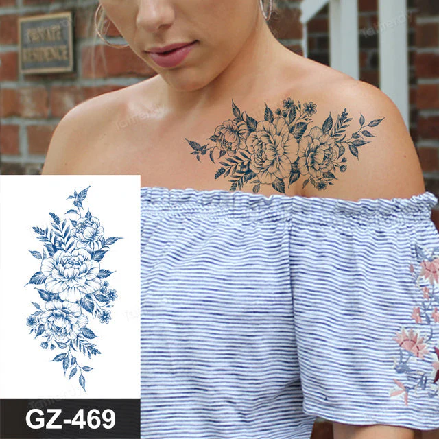 Blooming Flower Orchid Semi-Permanent Temporary Tattoo - Image 26