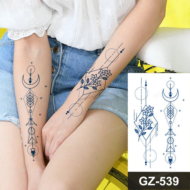 Blooming Flower Orchid Semi-Permanent Temporary Tattoo - Image 28