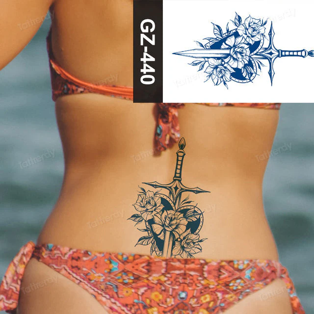 Blooming Flower Orchid Semi-Permanent Temporary Tattoo - Image 33