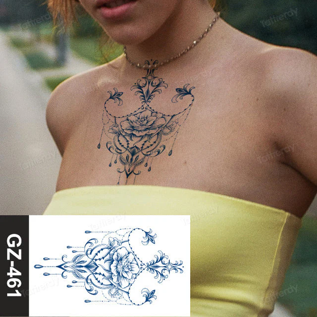 Blooming Flower Orchid Semi-Permanent Temporary Tattoo - Image 34