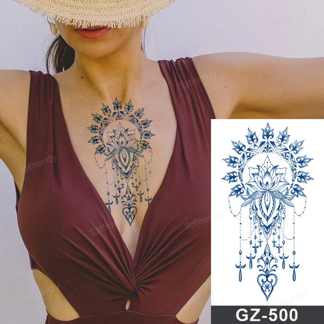 Blooming Flower Orchid Semi-Permanent Temporary Tattoo - Image 37