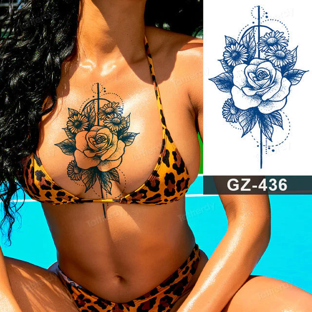 Blooming Flower Orchid Semi-Permanent Temporary Tattoo - Image 38