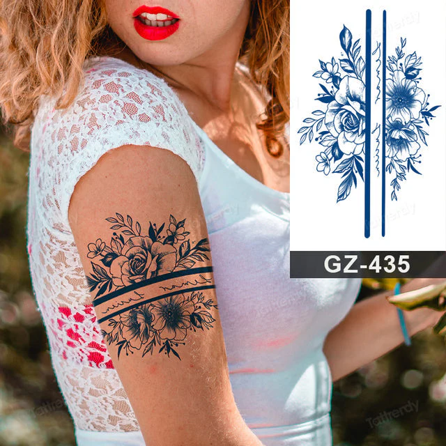 Blooming Flower Orchid Semi-Permanent Temporary Tattoo - Image 46