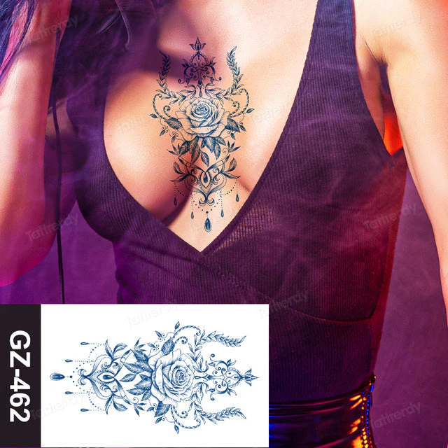 Blooming Flower Orchid Semi-Permanent Temporary Tattoo - Image 47