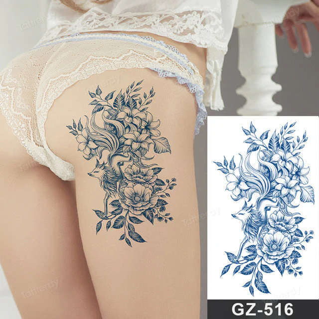 Blooming Flower Orchid Semi-Permanent Temporary Tattoo - Image 49