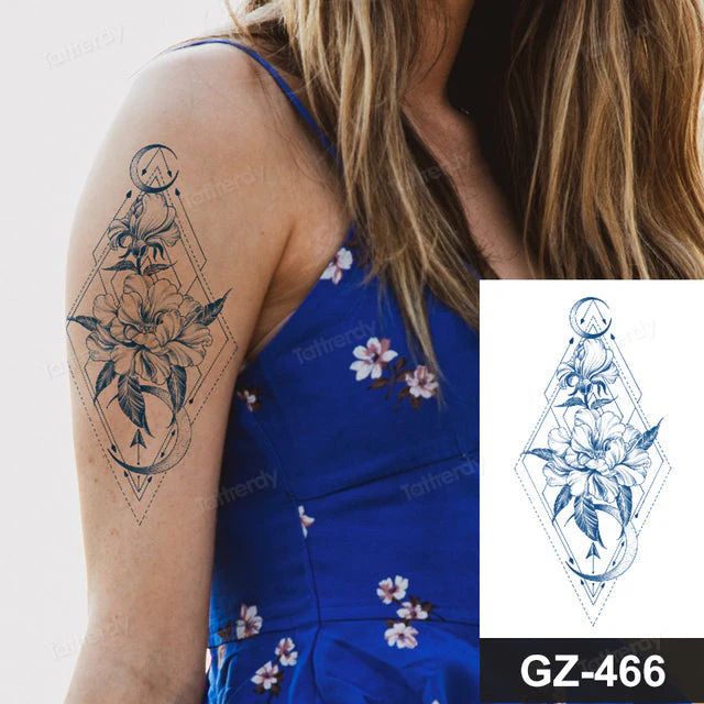 Blooming Flower Orchid Semi-Permanent Temporary Tattoo - Image 53