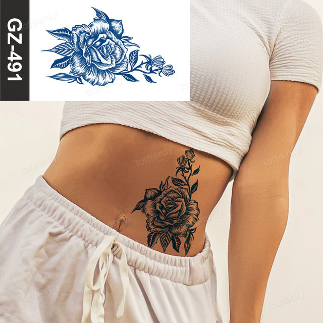 Blooming Flower Orchid Semi-Permanent Temporary Tattoo - Image 7