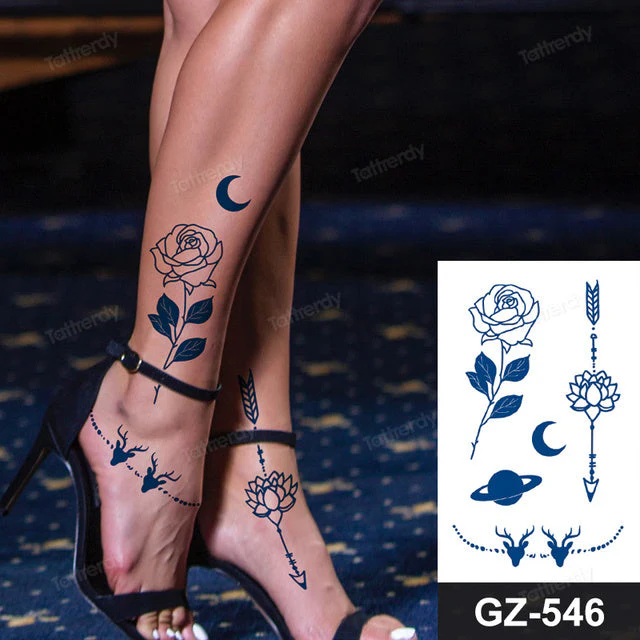 Blooming Flower Orchid Semi-Permanent Temporary Tattoo - Image 9