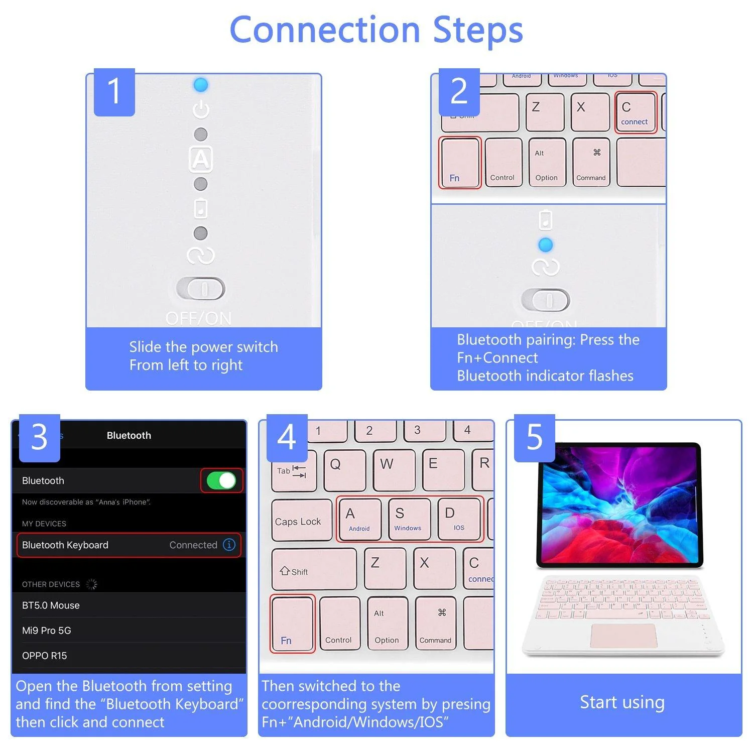 Bluetooth Mini Thin Keyboard Mouse Set - Image 2