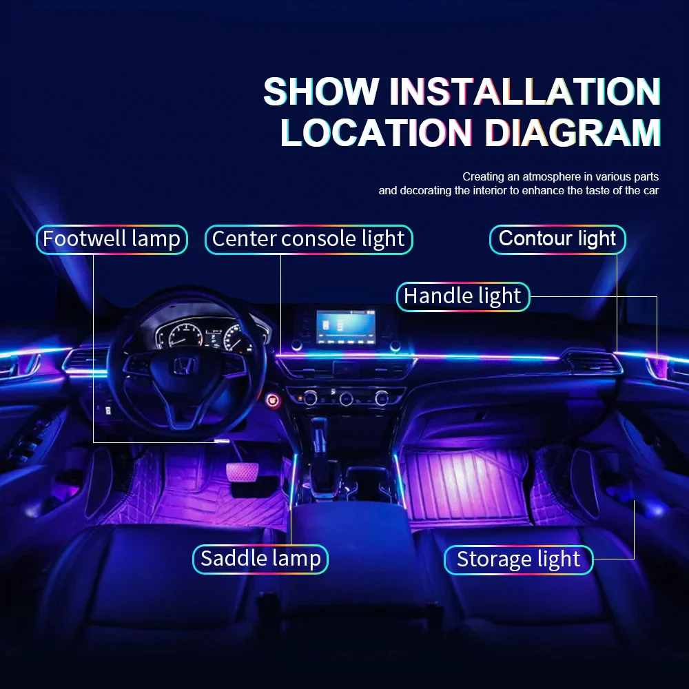 Bluetooth RGB Symphony Car Ambient Light Kit - Image 5