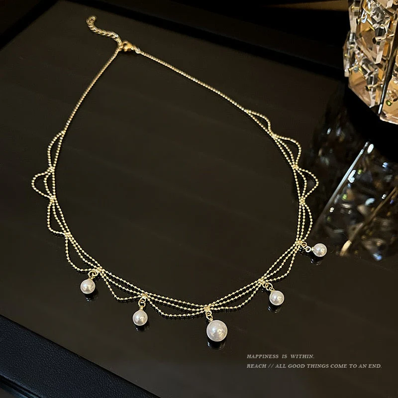 Bohemian Drop Stylish Pearl Necklace - Image 3