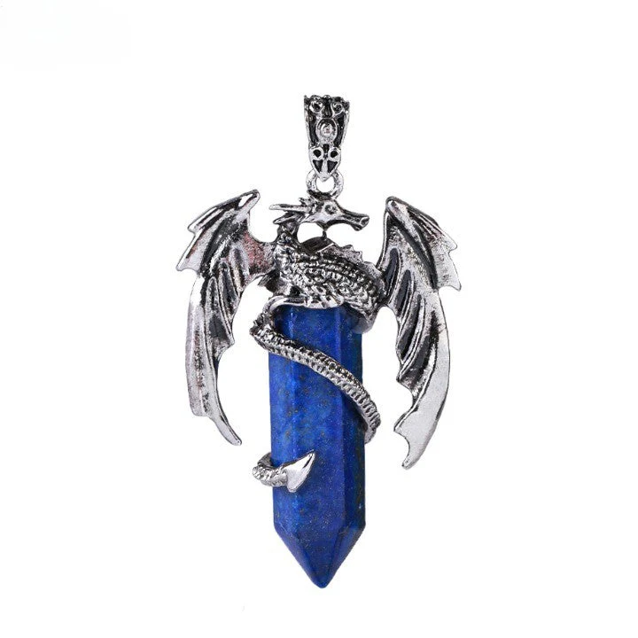 Bohemian Style Natural Mystic Gemstone Dragon Necklace - Image 5