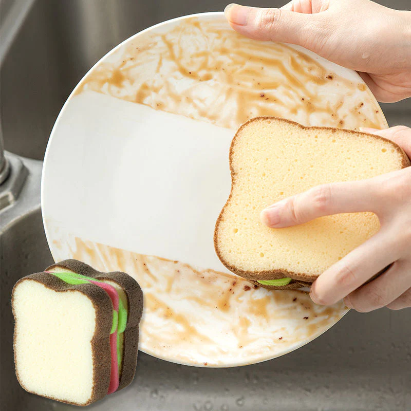 Bread Shape Dishwashing Sponge - Image 3