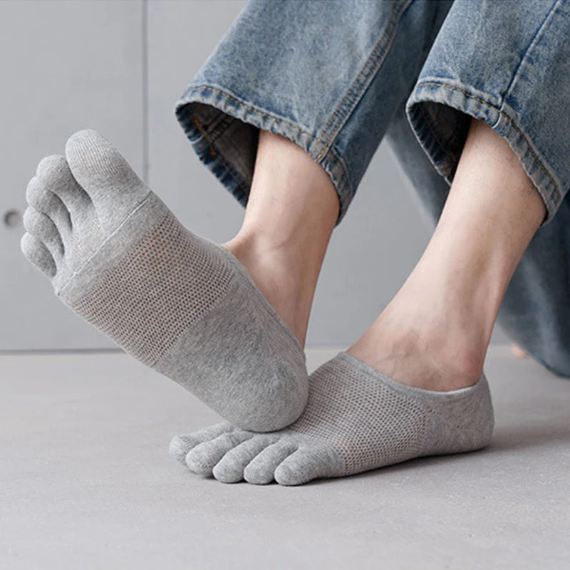 Breathable Cotton Toe Socks - Image 2
