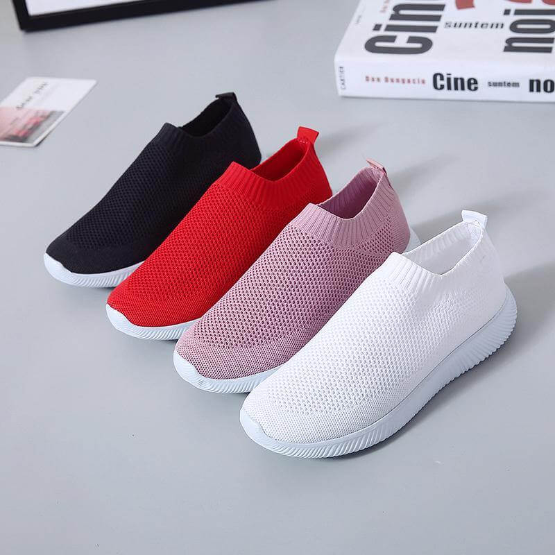 Breathable Slip on Knit Running Shoes - Image 2