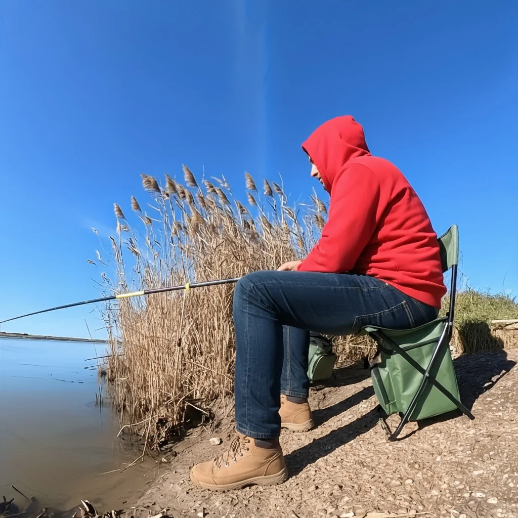 Built-in Cooling Bag Portable Folding Outdoor Stool - Image 4