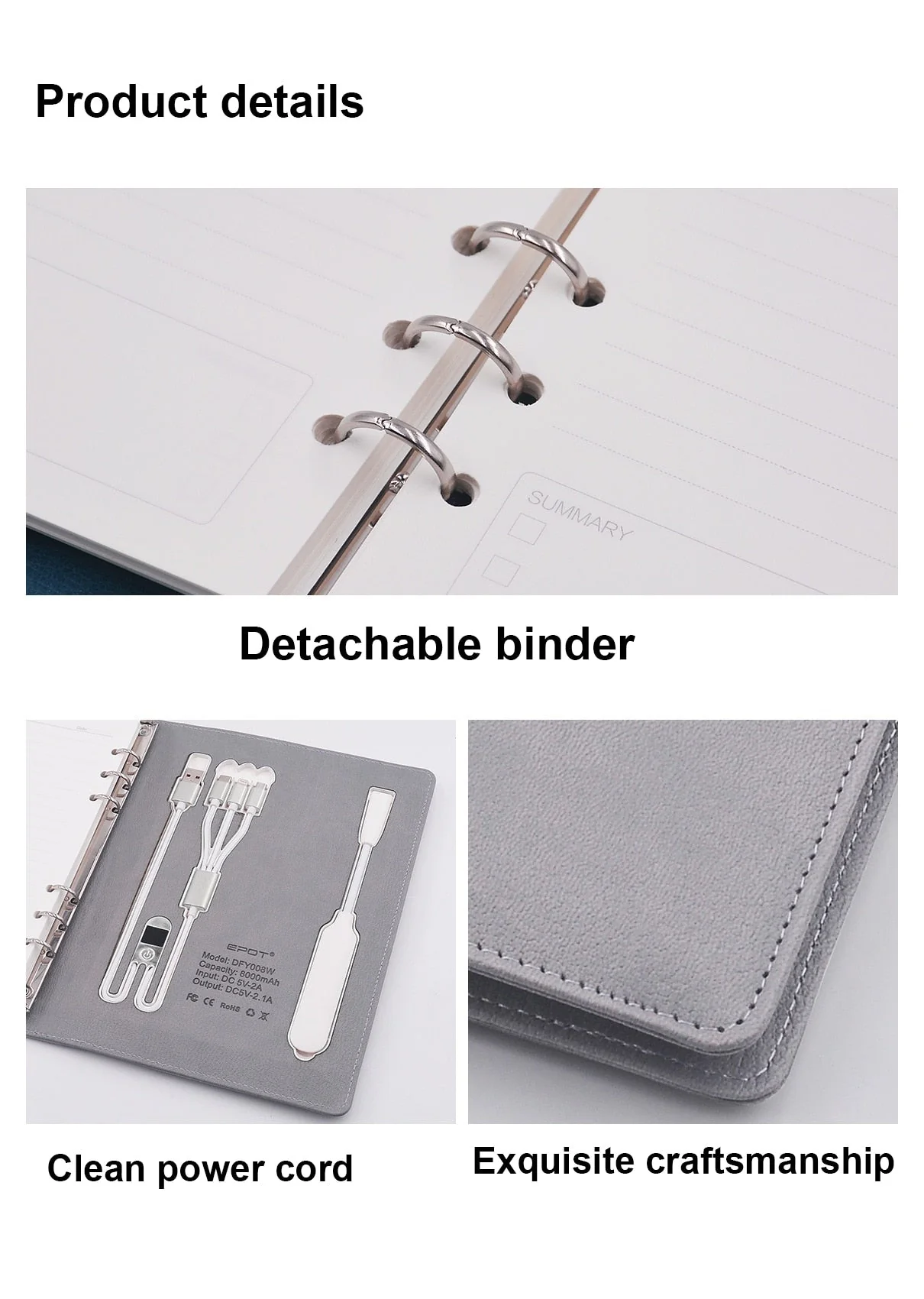 Business Class Power Bank Light Charging Notebook - Image 4
