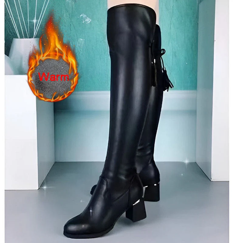 Butterfly Bow Elastic Casual Women Boots - Image 3
