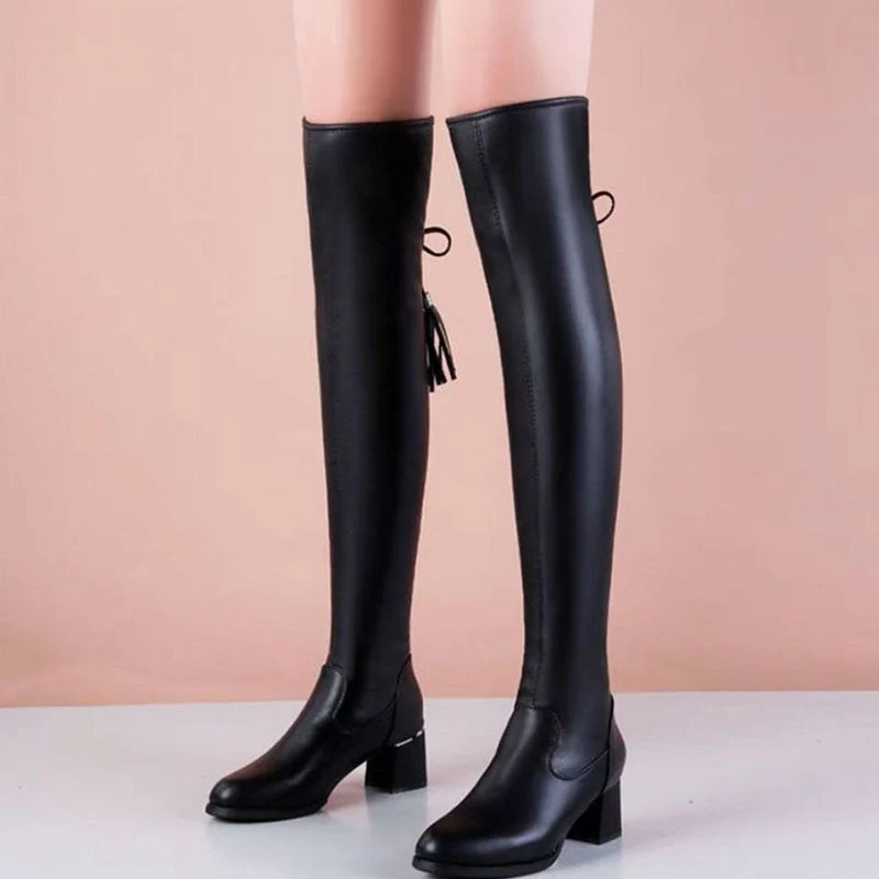 Butterfly Bow Elastic Casual Women Boots - Image 5