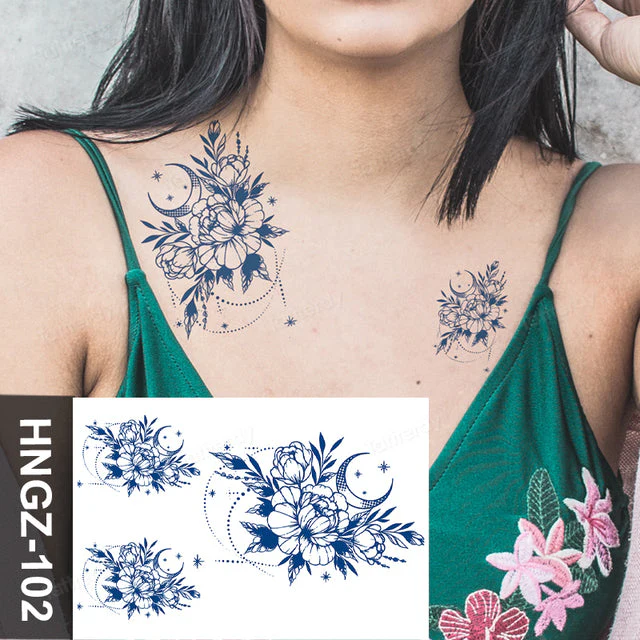 Butterfly Flower Lotus Semi-Permanent Temporary Tattoo - Image 11