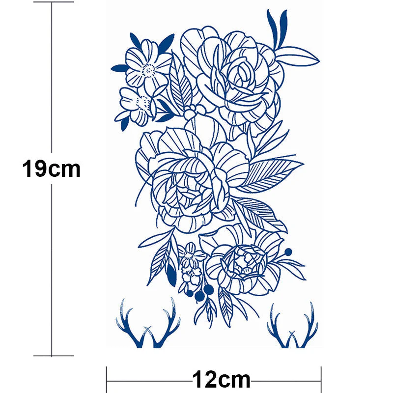 Butterfly Flower Lotus Semi-Permanent Temporary Tattoo - Image 13