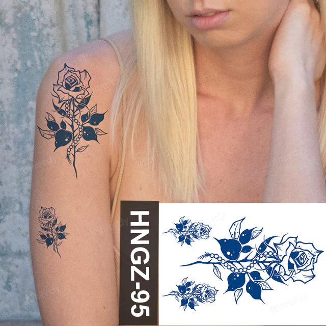 Butterfly Flower Lotus Semi-Permanent Temporary Tattoo - Image 24