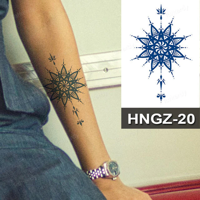 Butterfly Flower Lotus Semi-Permanent Temporary Tattoo - Image 32