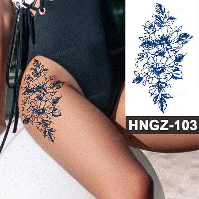 Butterfly Flower Lotus Semi-Permanent Temporary Tattoo - Image 33