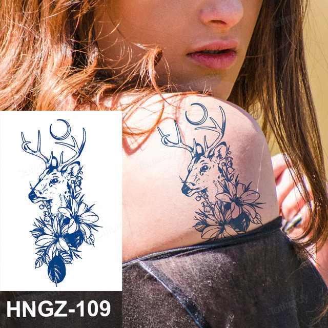 Butterfly Flower Lotus Semi-Permanent Temporary Tattoo - Image 7