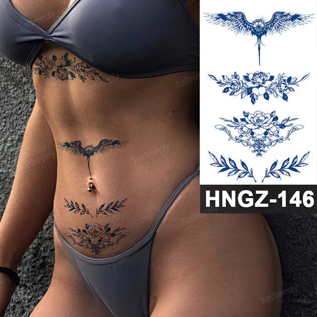 Butterfly Flower Lotus Semi-Permanent Temporary Tattoo - Image 8