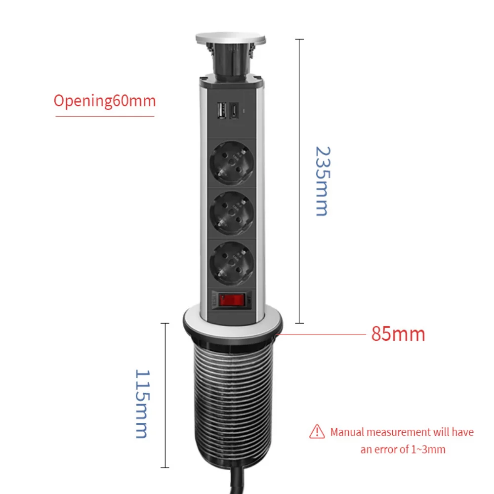 Cable Organizer Table Socket Pop-Up Power Strip - Image 3