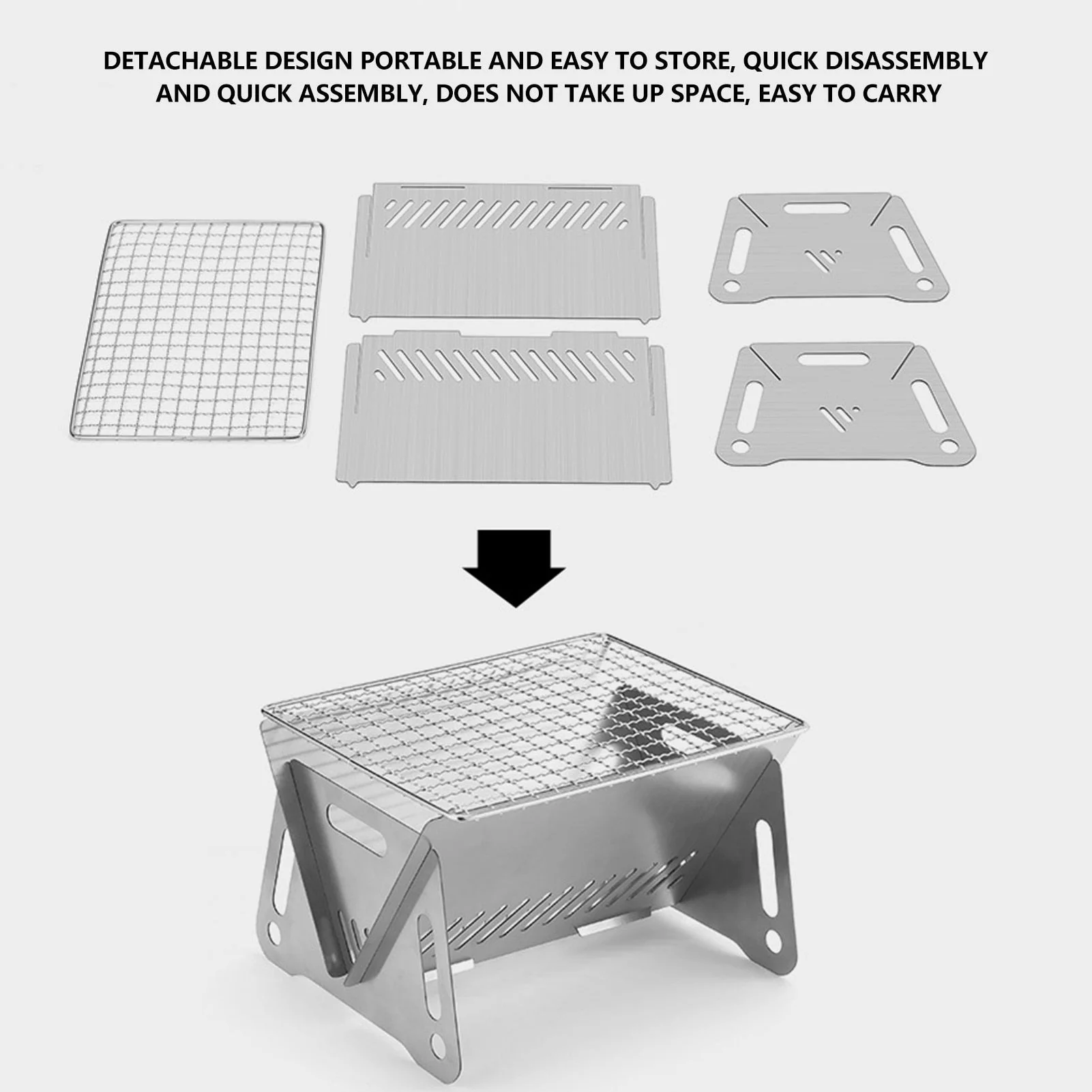 Camping Foldable Charcoal Grill - Image 3