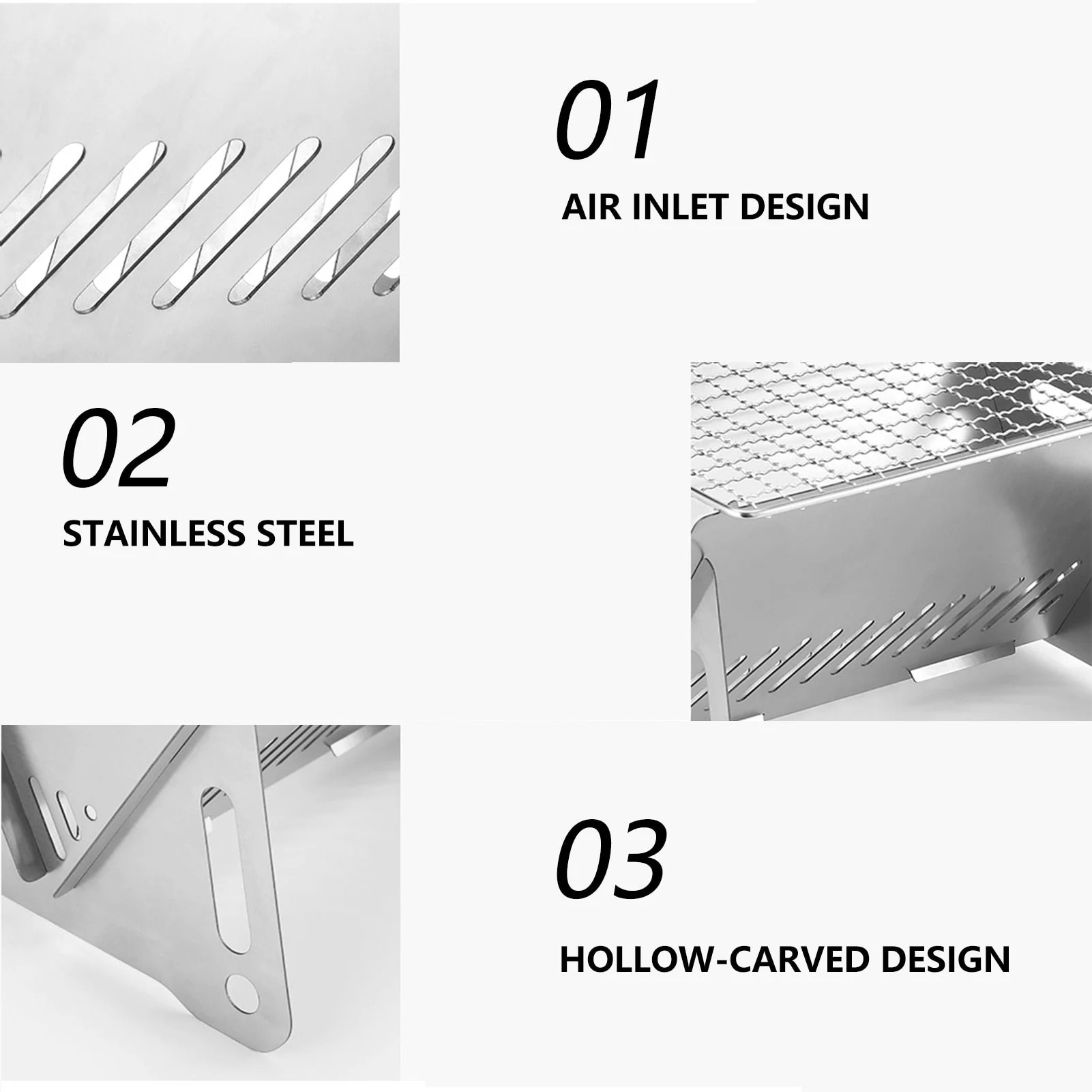 Camping Foldable Charcoal Grill - Image 4