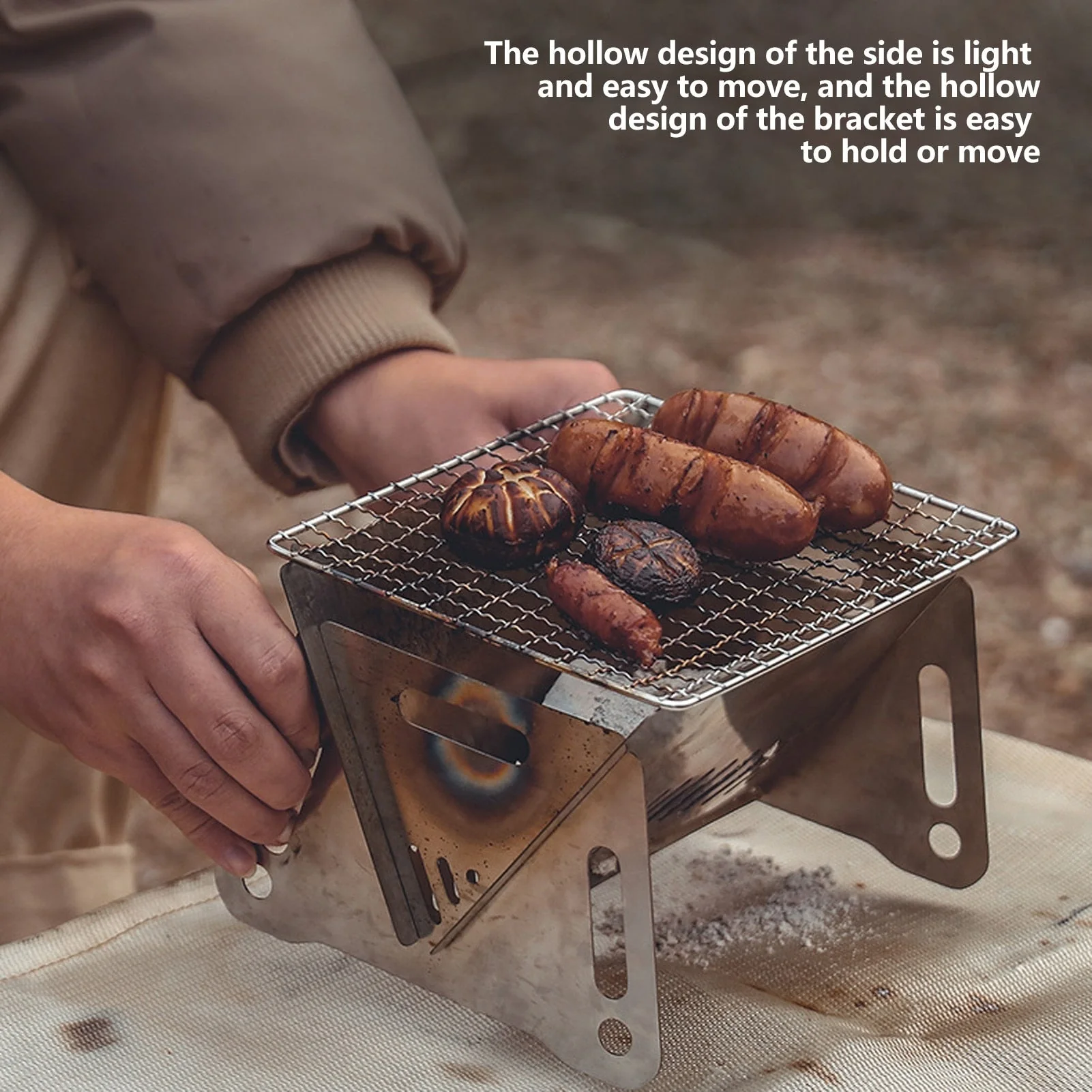 Camping Foldable Charcoal Grill - Image 5