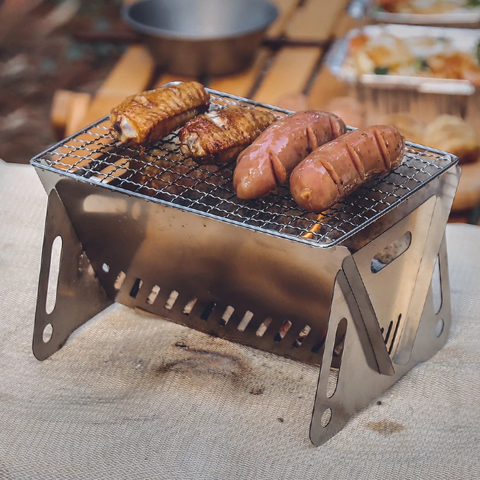 Camping Foldable Charcoal Grill - Image 7