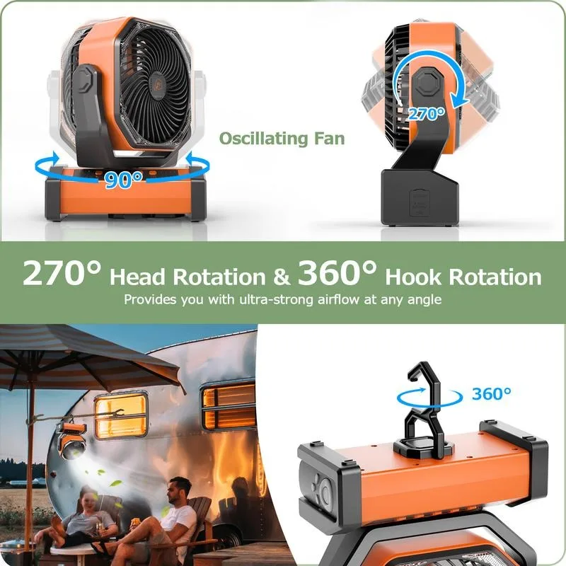 Camping Power Bank Remote Control Desk Fan - Image 3