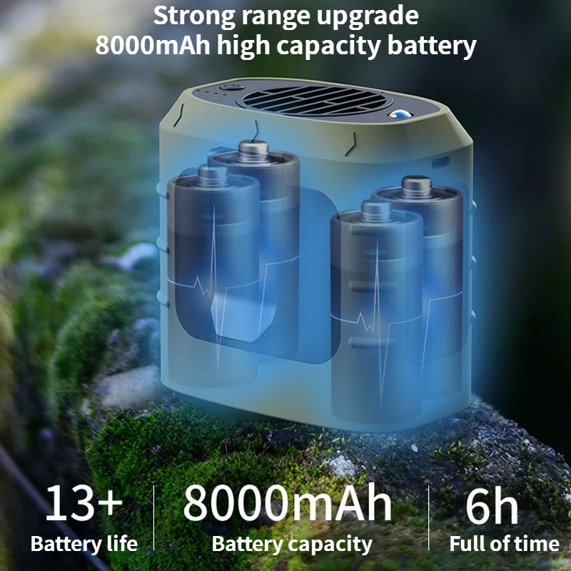 Camping Rechargeable Neck Fan Power Bank - Image 3