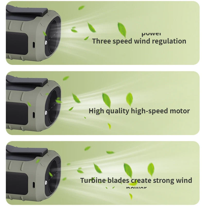 Camping Rechargeable Neck Fan Power Bank - Image 6