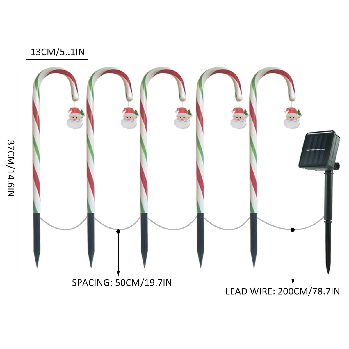 Candy Cane Lane LED Solar Lamp - Image 6