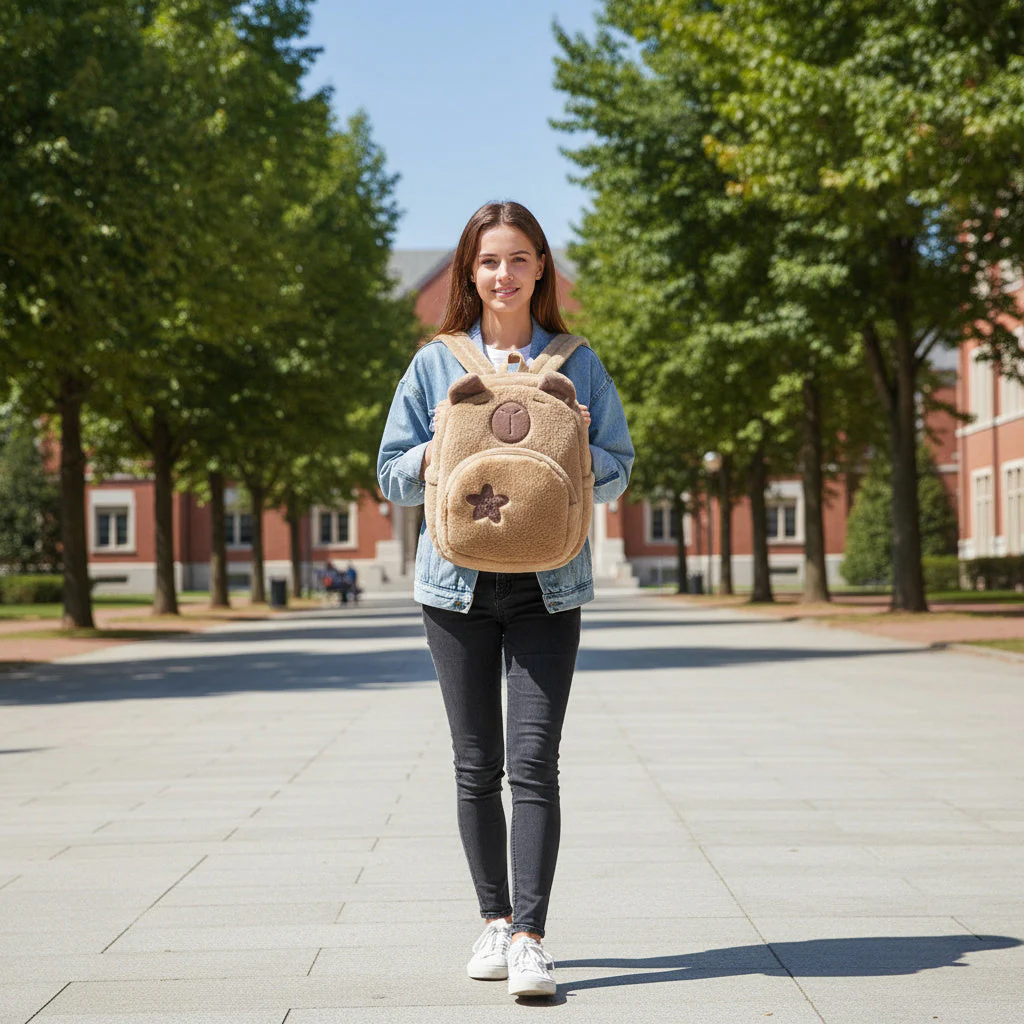 Capybara Cute Plush Kids Backpack - Image 5