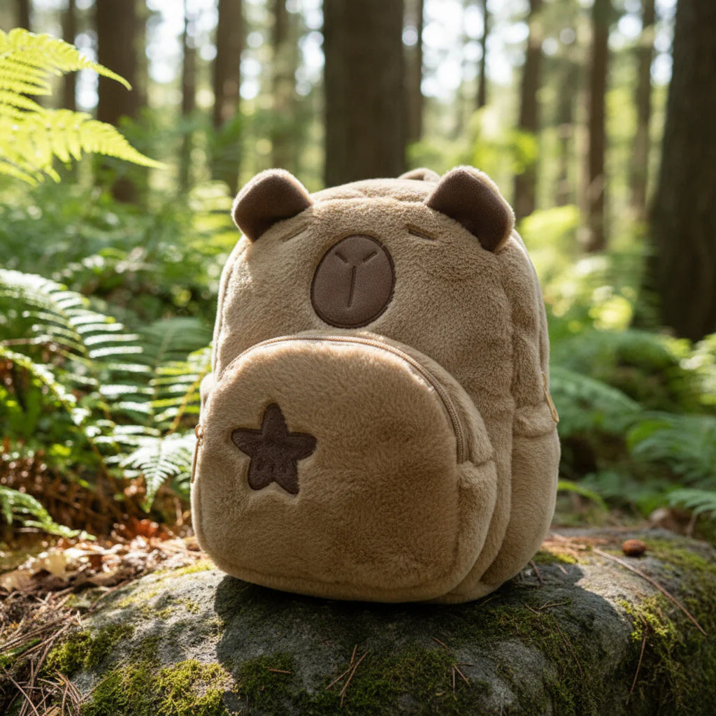 Capybara Cute Plush Kids Backpack - Image 7
