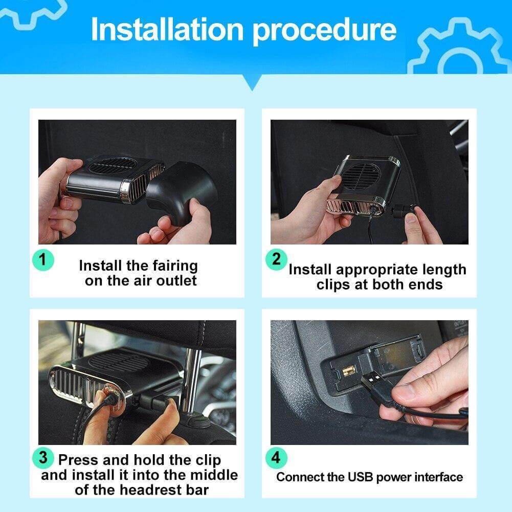 Car Back Seat Cooler USB Air Fan - Image 8