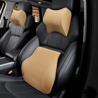 Car Cushion Memory Foam Leather Neck and Back Pillow - Image 3