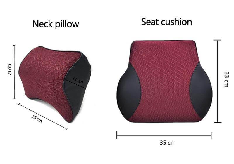 Car Cushion Memory Foam Leather Neck and Back Pillow - Image 4