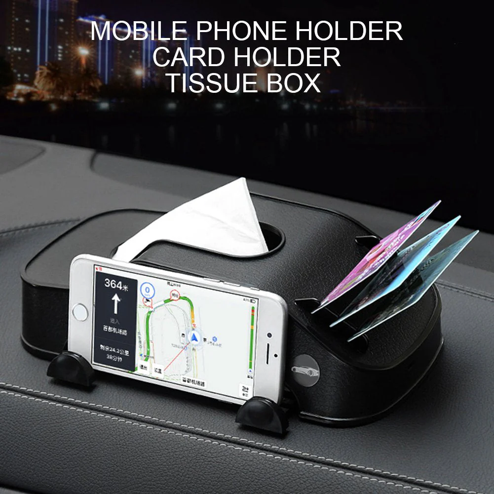 Car Dashboard Tissue Box Phone Holder - Image 2