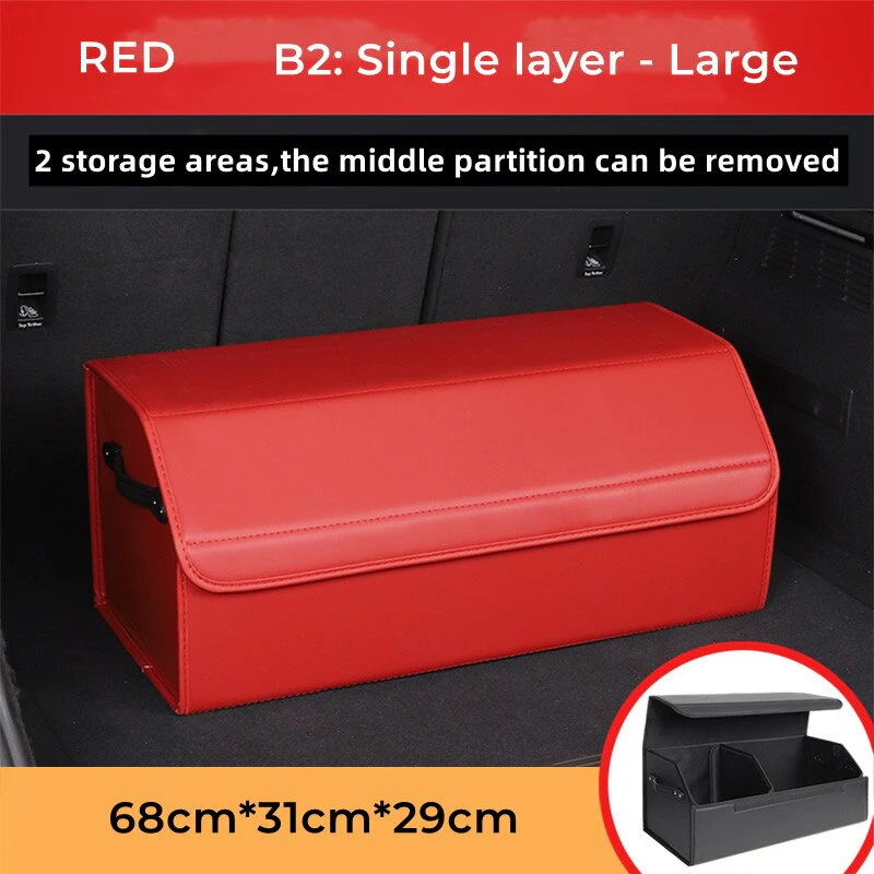 Car Guru Leather Large Capacity Trunk Organizer Box - Image 14